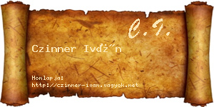 Czinner Iván névjegykártya